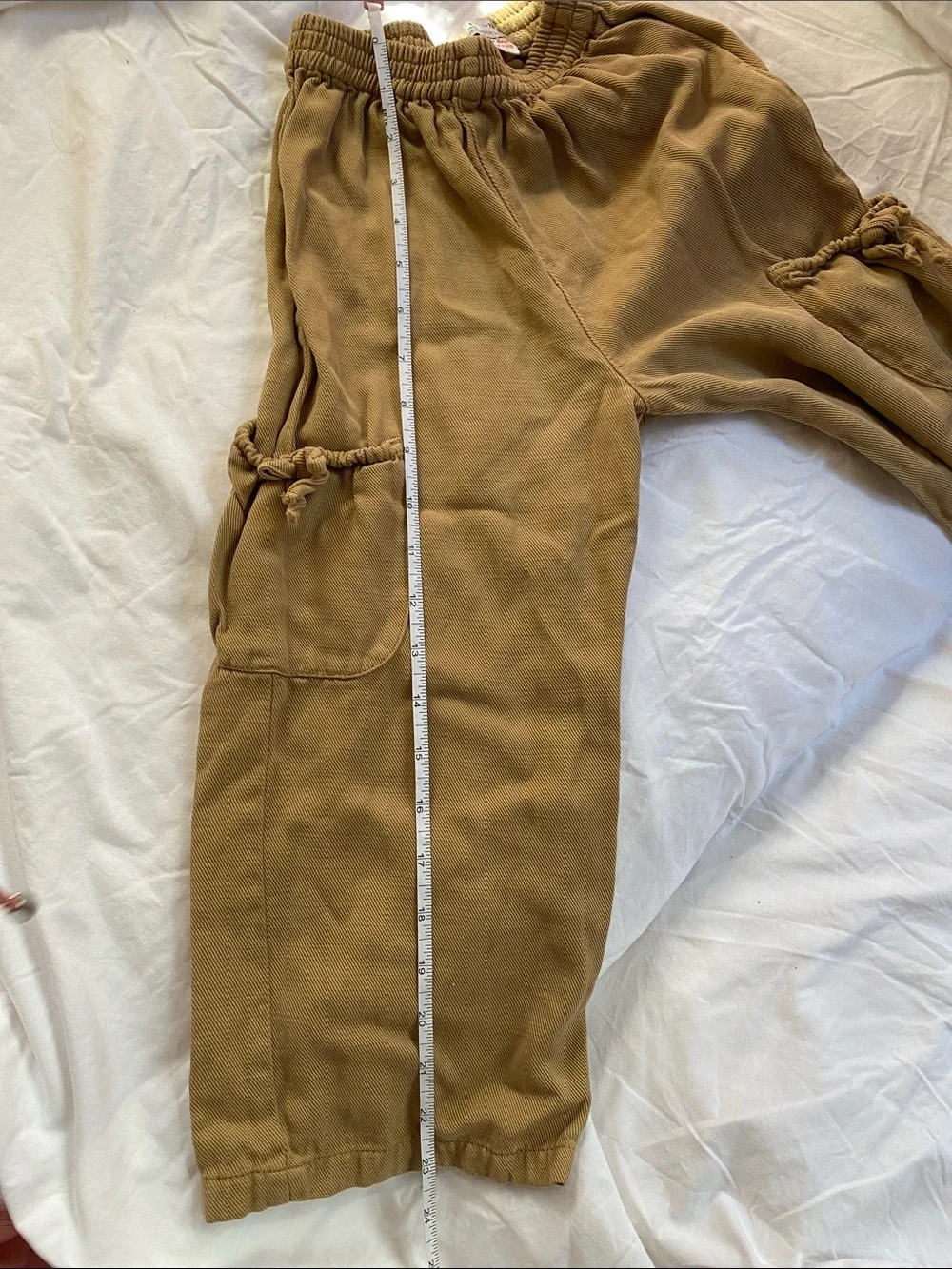 Kid Zara Olive-Tan Wide Leg Cargo Pants